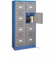 FAM122411 - PERFOM típusú értéktároló szekrény tartozékokkal - DIM. MM W=805 D=500 H=1750 - Szín: kék + szürke RAL5012+RAL7000